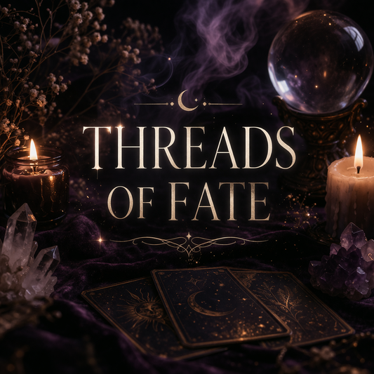 ✧ Threads of Fate ✧ Tarot Reading.  A powerful, intuitive reading designed to reveal what’s unfolding behind the scenes… and where your path is truly leading.

Feeling uncertain, stuck, or like something is shifting but you can’t quite see how?
