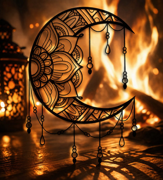 🌙 Ember Moon – Sacred Fire Energy Piece